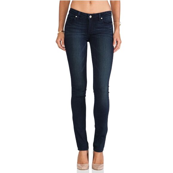 Paige Skyline Straight Midlake Dark Wash Slim Fit Zip Closure Everyday Jeans 30 - Picture 1 of 10